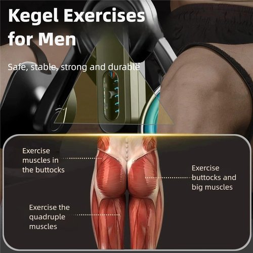 Pelvic Floor Exercise Devices for Men, 132LB Kegel Exerciser, Pelvic Floor Muscle Trainer with Leg Straps, Inner Thigh Exerciser Strong Resistance,Hip Inner Thigh Strengtheners for Women (Red)