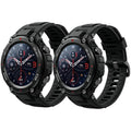 2 Pack Waterproof Bands for Amazfit T-Rex / T-Rex Pro - Soft Silicone Watch Bands, Black