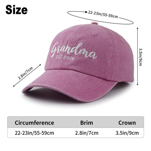 Grandma and Grandpa Gifts 2026, New Grandma Grandpa Hat, First Time Grandparent Baseball Cap, Fathers Mothers Day Birthday Gifts for Grandparents