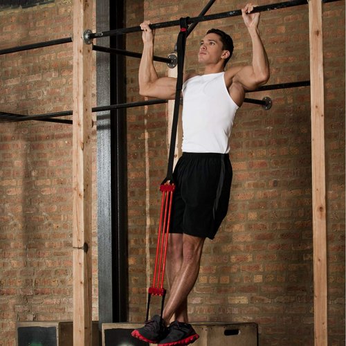 Lifeline Pull Up Revolution Assistance System to Improve Arm, Shoulders and Chest Strength with Assisted Pull Ups and Chin Ups, 3 x 10 x 6.5 inches Red