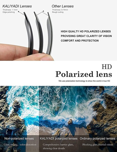 KALIYADI Sunglasses Men Polarized for Mens and Womens Unisex Sun Glasses for Driving UV Protection