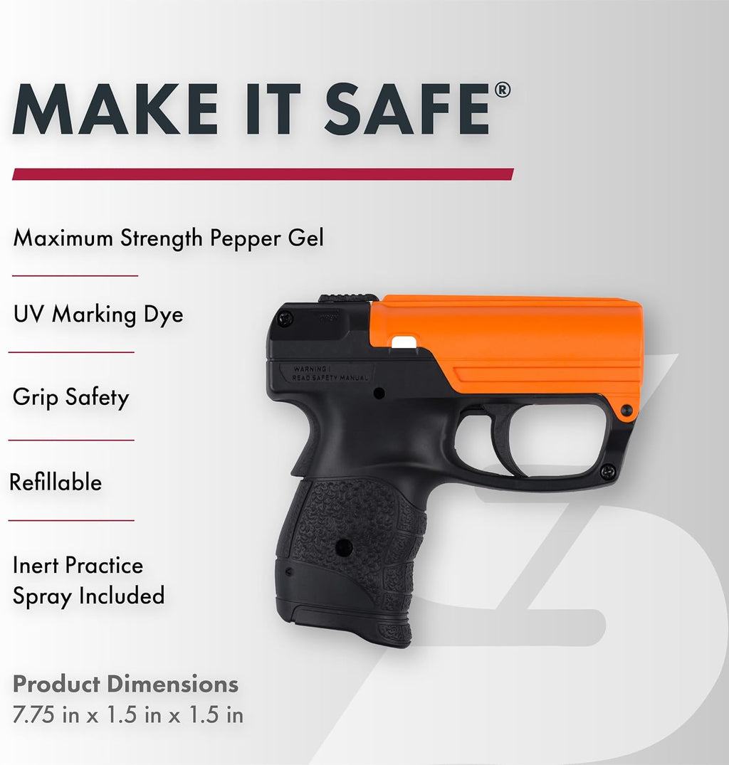 SABRE Aim and Fire Pepper Gel - Safer Deployment System with 15-Foot Range | Easy Grip Design