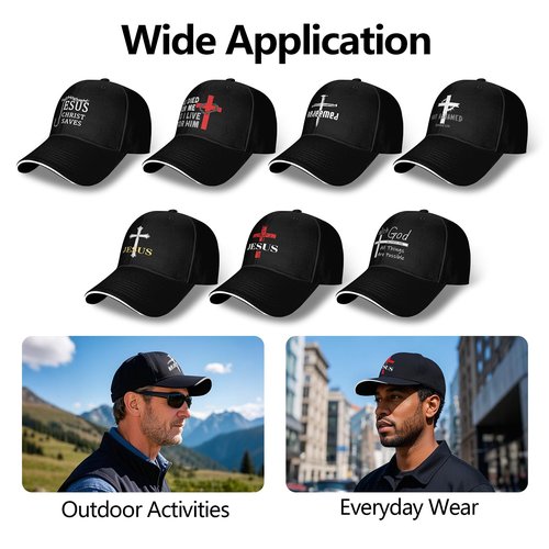 Jesus Hat for Men, Snapback Christian Hats for Women, Outdoor Religious Caps Adjustable Christian Baseball Cap
