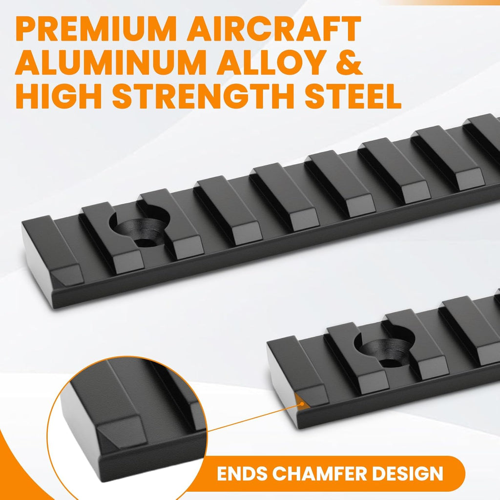 Picatinny Rail Adapter by [Brand Name] - 13 Slot Aluminum Accessory Set with T-Nuts & Screws | 5.31” Black