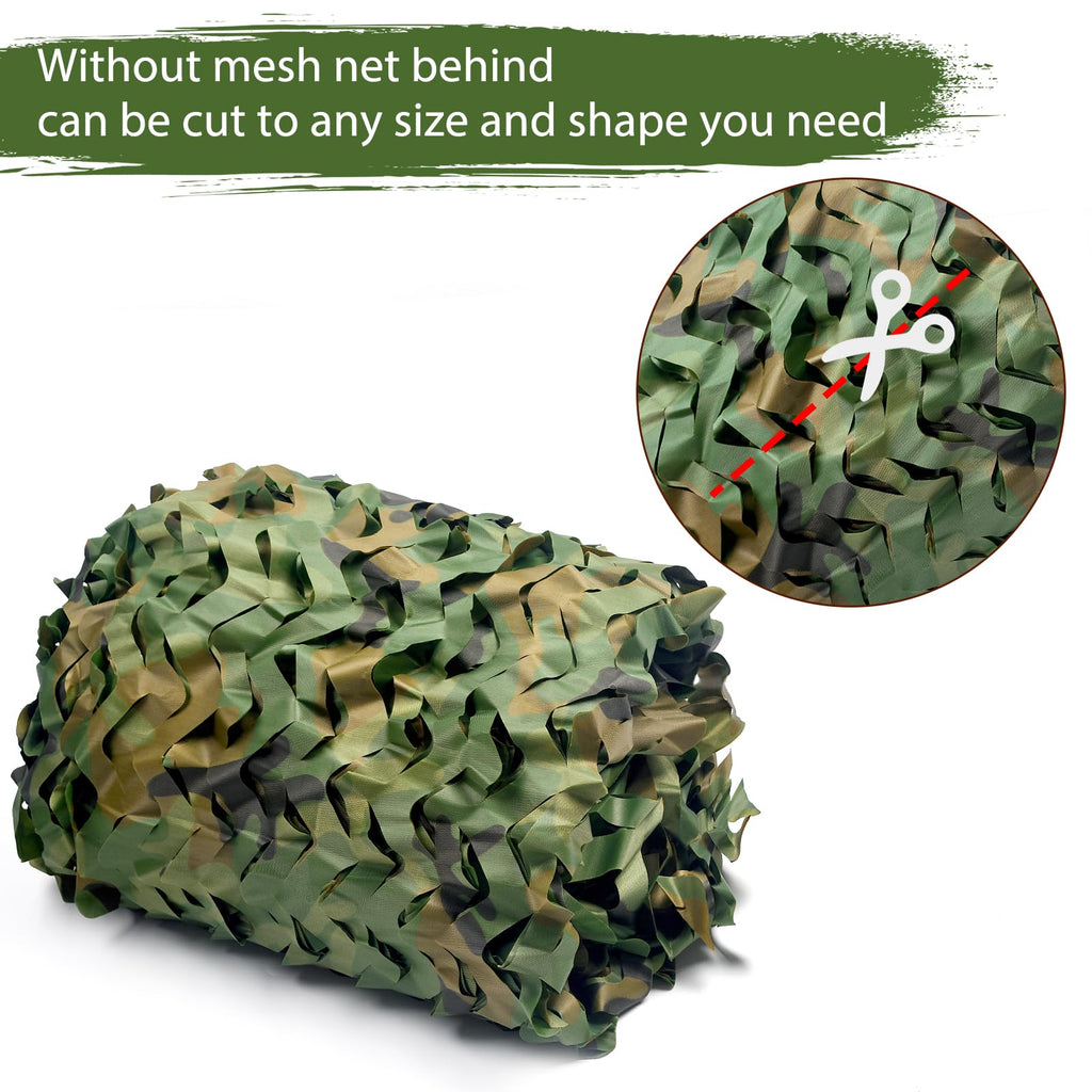 Yeacool Camo Netting Camouflage Netting Bulk Roll Burlap Camo Tarp Sunshade Net for Hunting Blind Military Dinosaur Birthday Theme Party Decoration (Woodland Camo, 4.9ftx26.2ft, 1.5m*8m)