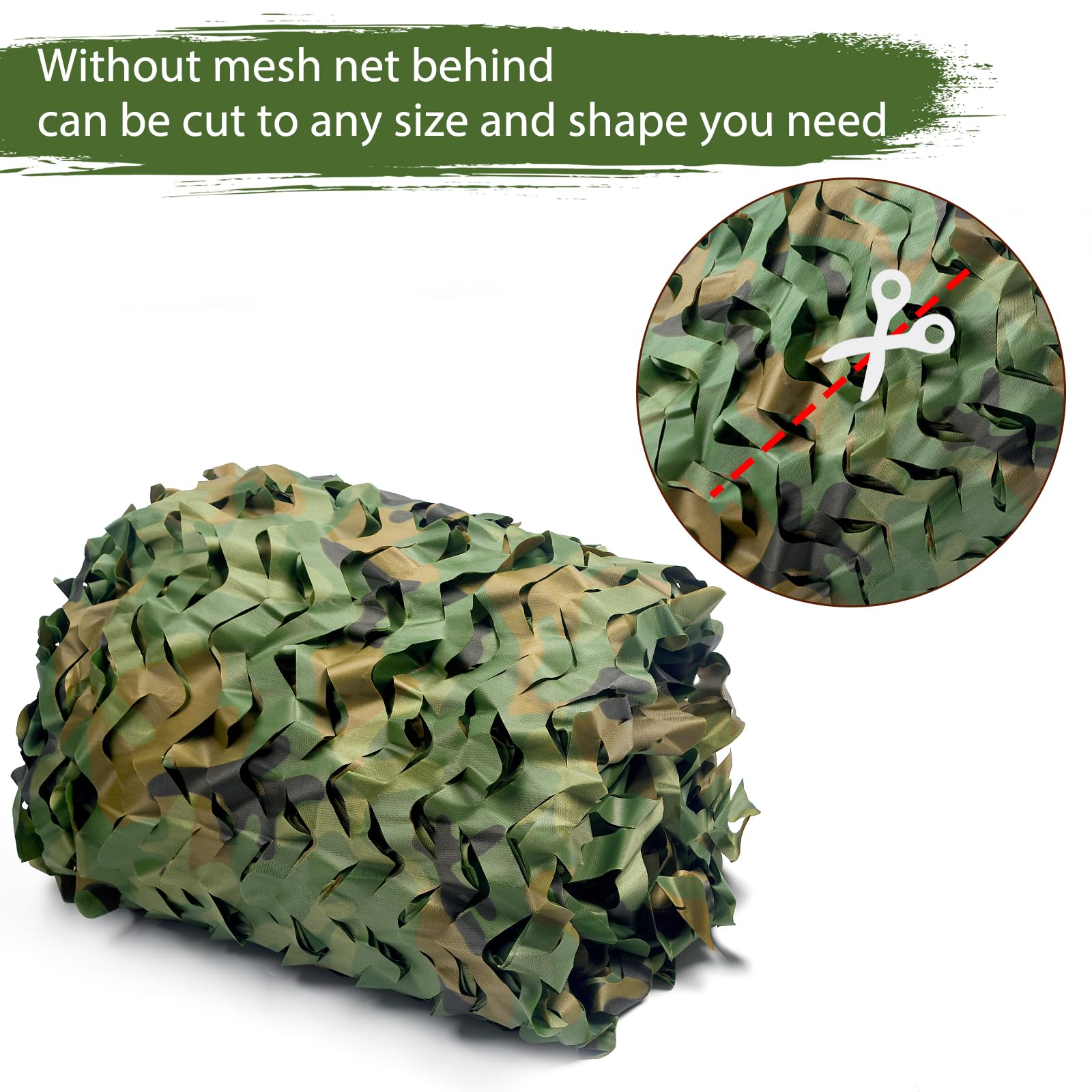 Yeacool Camo Netting Camouflage Netting Bulk Roll Burlap Camo Tarp Sunshade Net for Hunting Blind Military Dinosaur Birthday Theme Party Decoration (Woodland Camo, 4.9ftx26.2ft, 1.5m*8m)