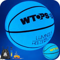Glow In The Dark Basketball - Luminous Blue PU Leather Ball with Pump & Bag | Sizes 5, 6, 7