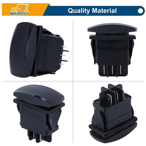 MIXOPOLY Golf Cart Forward Reverse Switch Replacement for Club Car DS/Precedent/Onward/Tempo 1996-up Electric 48V, FNR Rocker Switch Replace OEM 1018560-01 101856002