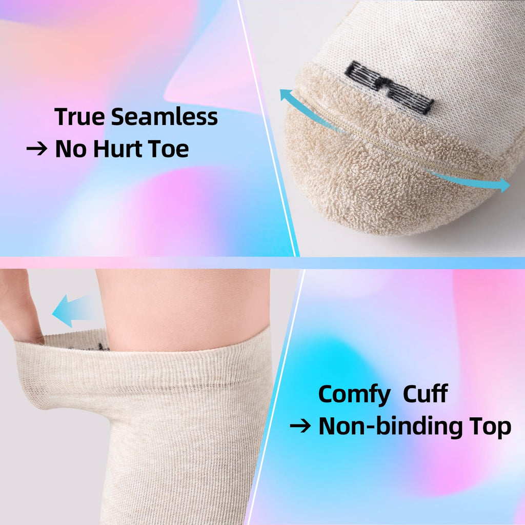 Soft Cotton Compression Socks for Women Men 20-30mmHg - Knee High Support for Circulation, Nurses, Pregnancy, Travel