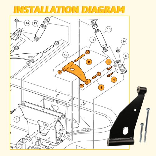 CLUBRALLY Control Arm Delta A-Plate, Control A-Arms Assembly Kit for Club Car Precedent 2004-Up and Tempo 2018-Up, OEM# 102287301, 103388501