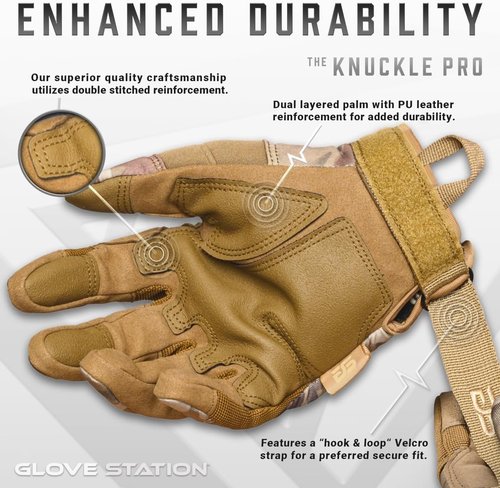 Glove Station Touchscreen Utility Gloves for Men - Hard Knuckle Protection | Multicam XX-Large