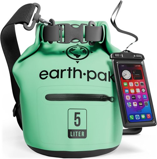 Earth Pak Waterproof Dry Bag - Zippered Pocket Keeps Gear Dry | Durable & Lightweight Design