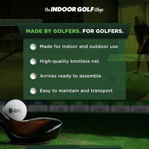 The Indoor Golf Shop - Hitting Net 10' x 7' with Target Knotless Golf Net for Indoor and Outdoor Practice - Arrives Ready to Assemble and Use
