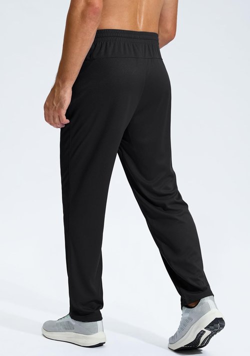 G Gradual Men's Athletic Sweatpants - Lightweight Mesh with Zipper Pockets for Gym & Running