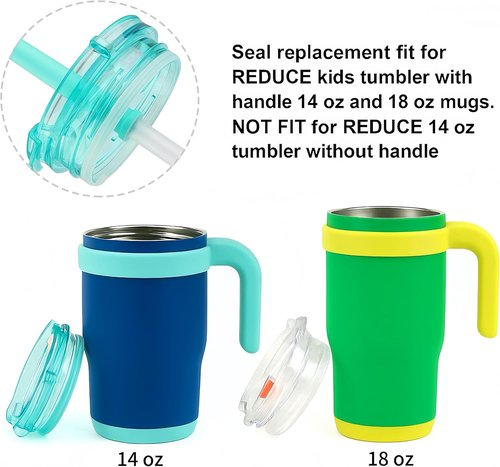 Joshey Tumbler Lid Replacement - BPA-Free Silicone Seal for Reduce Kids Coldee Mugs | 6-Pack