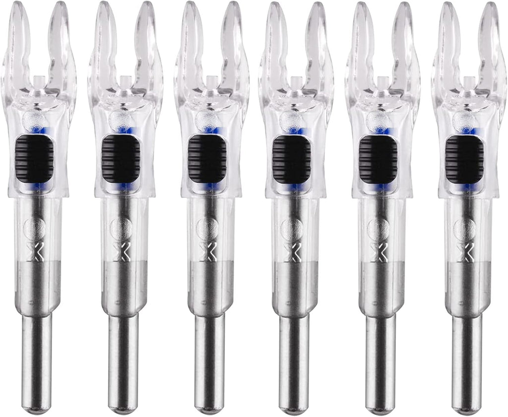 Skiennix High-Visibility LED Arrow Nocks - 6PCS with ON/OFF Switch | Fits .204-.246 Diameter
