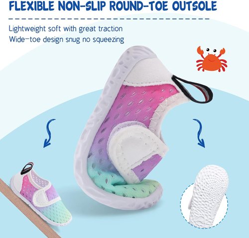 LeIsfIt Toddler Water Shoes - Breathable Quick-Dry Aqua Socks for Kids | Ideal for Beach & Pool Activities
