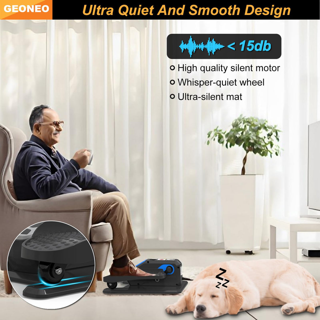 Under Desk Elliptical Machine, Electric Elliptical Exerciser for Senior, Quiet and Small Electric Seated Pedal Exerciser for Home with Remote Control and 12 Adjustable Speeds