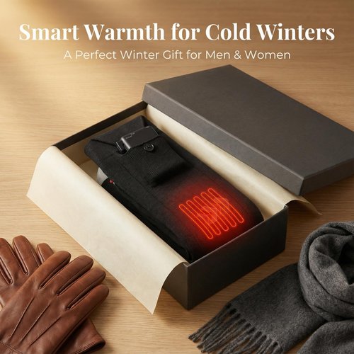 Heated Socks with App Control, Rechargeable Electric Socks with 2×6000mAh Batteries, Fast Heating & Constant Temperature, Winter Hiking Gear for Men & Women, Ideal for Hunting & Gifts