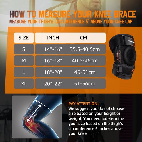 2-in-1 Professional Knee Brace for Pain Relief,Adjustable Knee Support with Patella Pad & Side Stabilizers, Compression Knee Sleeve for Meniscus Tear, ACL, Joint Pain, Runner, Workout-Men & Women