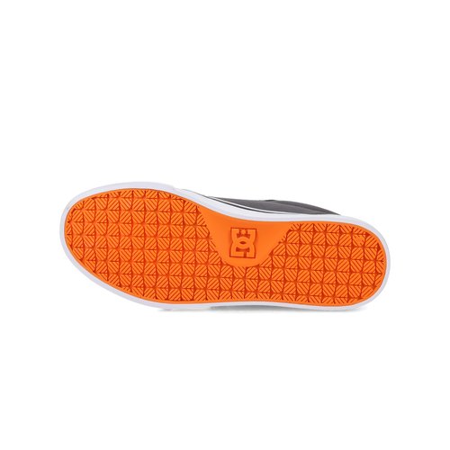 DC Men's Anvil Casual Skate Sneaker, Grey/Black/Orange, 7