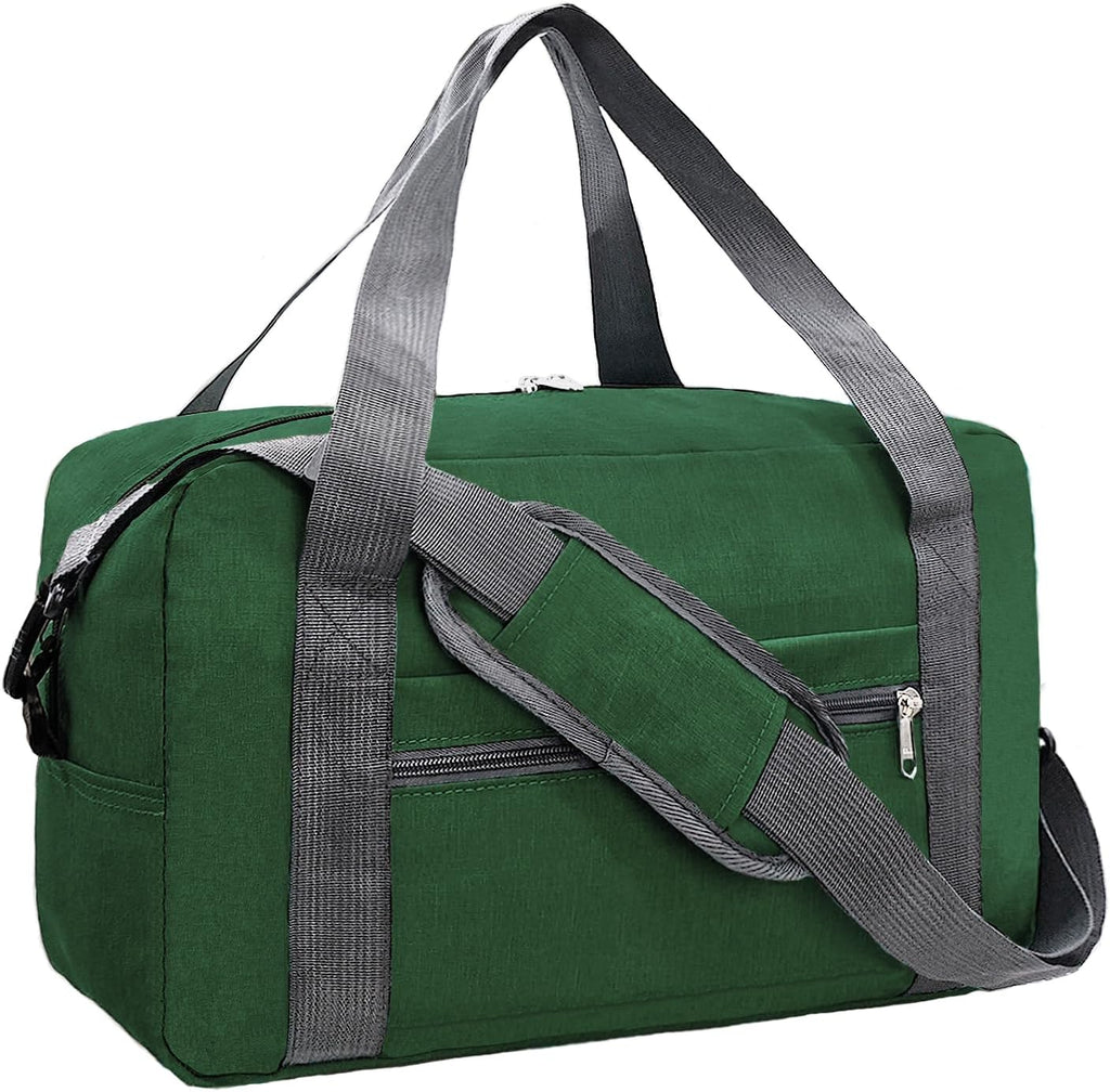 Skiennix 15-Inch Small Carry-On Bag - Foldable Travel Duffle for Airplanes | Underseat Gym Bag (20L, Green)