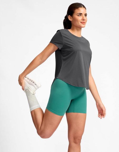G Gradual Women's Lightweight Athletic Yoga Tops - Short Sleeve Quick Dry Running Shirts | Loose Fit Gym T-Shirts