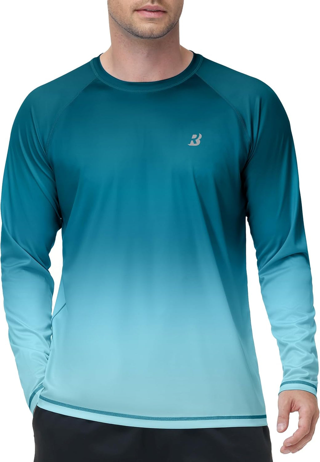 Roadbox Men's UPF 50+ Swim Shirt - Long Sleeve UV Sun Protection Rash Guard | Quick Dry SPF T-Shirt for Beach & Surfing