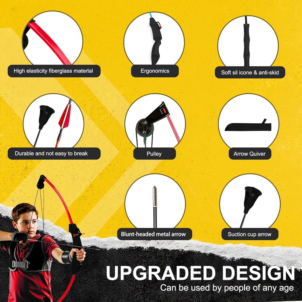 Skiennix Youth Compound Bow and Arrow Set - Beginner Archery Kit for Kids Ages 8-12 | Outdoor Play Gift