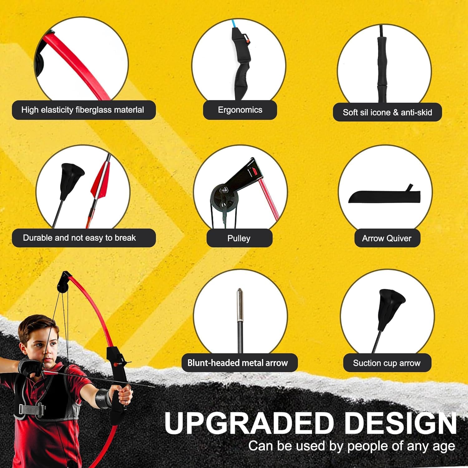 Skiennix Youth Compound Bow and Arrow Set - Beginner Archery Kit for Kids Ages 8-12 | Outdoor Play Gift