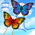 Silipull Butterfly Kites - Large 55 x 28 Inch Colorful Kites with 328ft String for Adults & Beginners | Purple & Orange