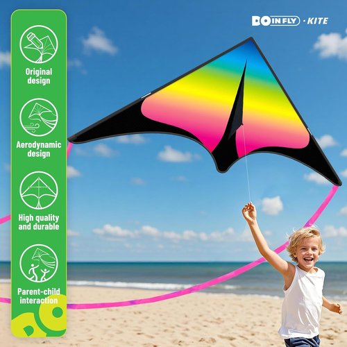 Delta Kite - Easy to Fly for Kids & Adults | Perfect for Family Outings & Outdoor Fun