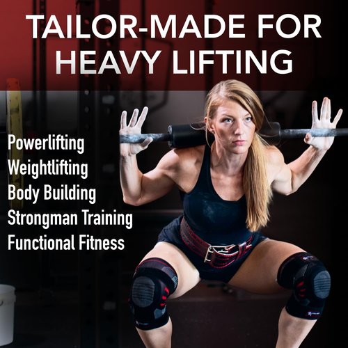 Dark Iron Fitness Genuine Leather Weightlifting Belt, 4 Inch Wide for Men Women with Double Prong Buckle Reinforced Stitching, Powerlifting Deadlift Squat Training Core Support Gym Strength Workout