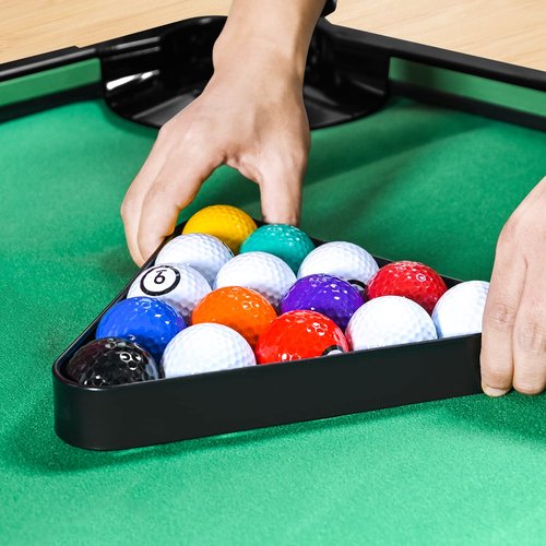 GOODLYSPORTS Golf Game -Combining Mini Pool Table & Golf - World’s Largest Putting Green Indoor，Putting Mat 108.2" L x 57.4" W，Golf Pool Indoor Family Game