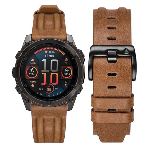 Dhwazz Men's Band for Fenix 8 47mm / E / 7/6 Pro / 5 Plus, 22mm Quick Fit Strap Genuine Leather Bands for Garmin Instinct 3 Solar 45mm / Epix Pro 47mm