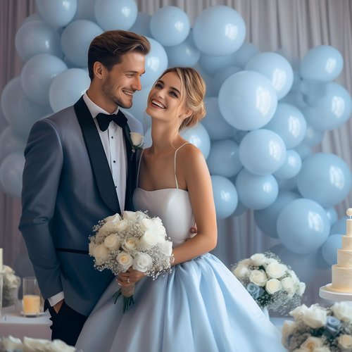 DECOCKRAT Pastel Blue Latex Balloons Kit - 68PCS 12'' Helium Balloons for DIY Parties & Celebrations
