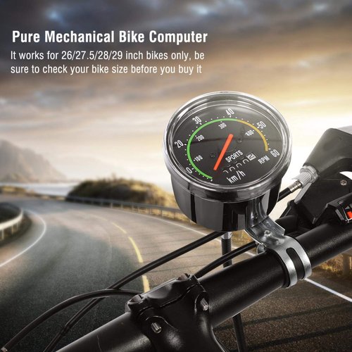 Old School Style Bike Speedometer Mechanical Bicycle Computer Odometer Cycling Stopwatch Cyclocomputer