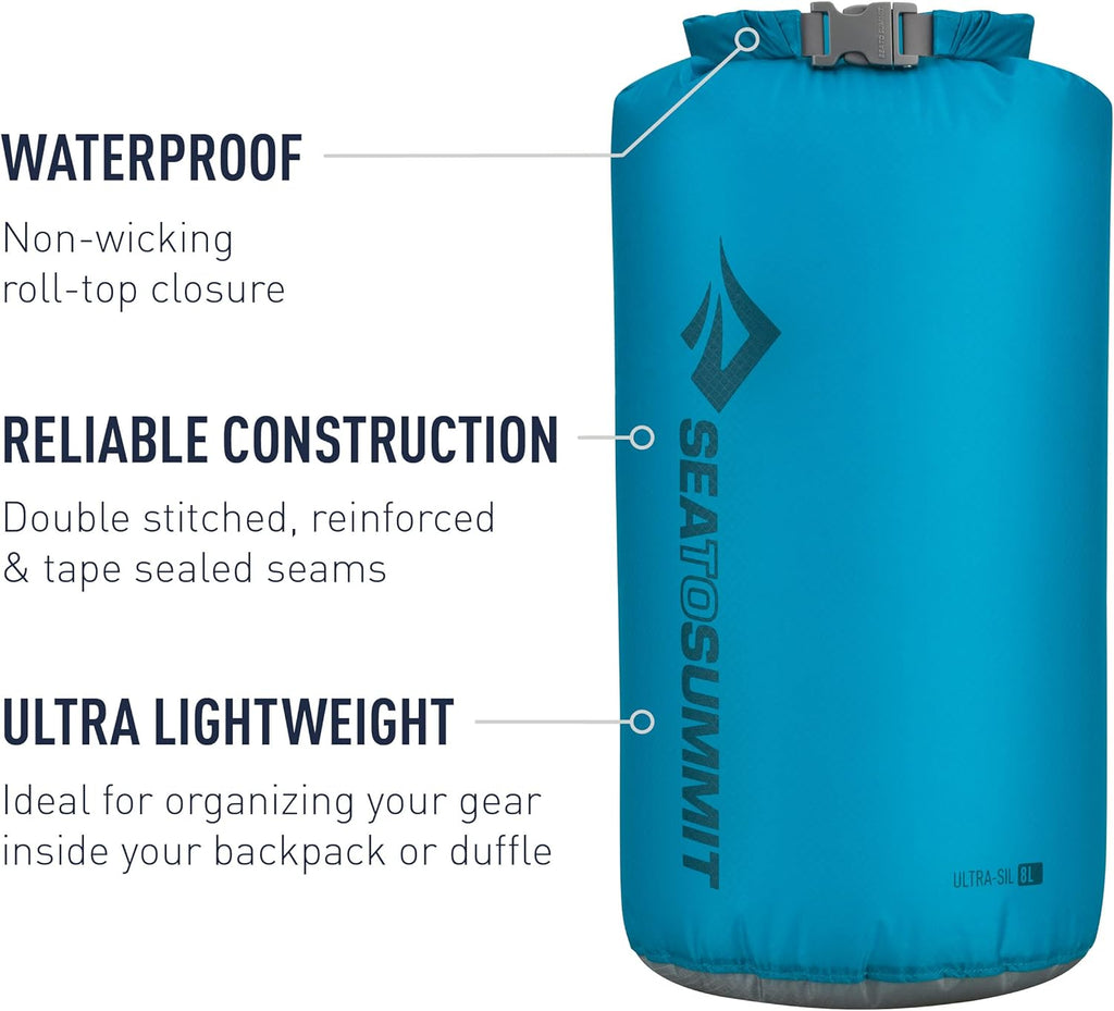 Sea to Summit Ultra-Sil Dry Sack - Ultralight Waterproof Storage Bag | 2L, 4L, 8L Sizes Available