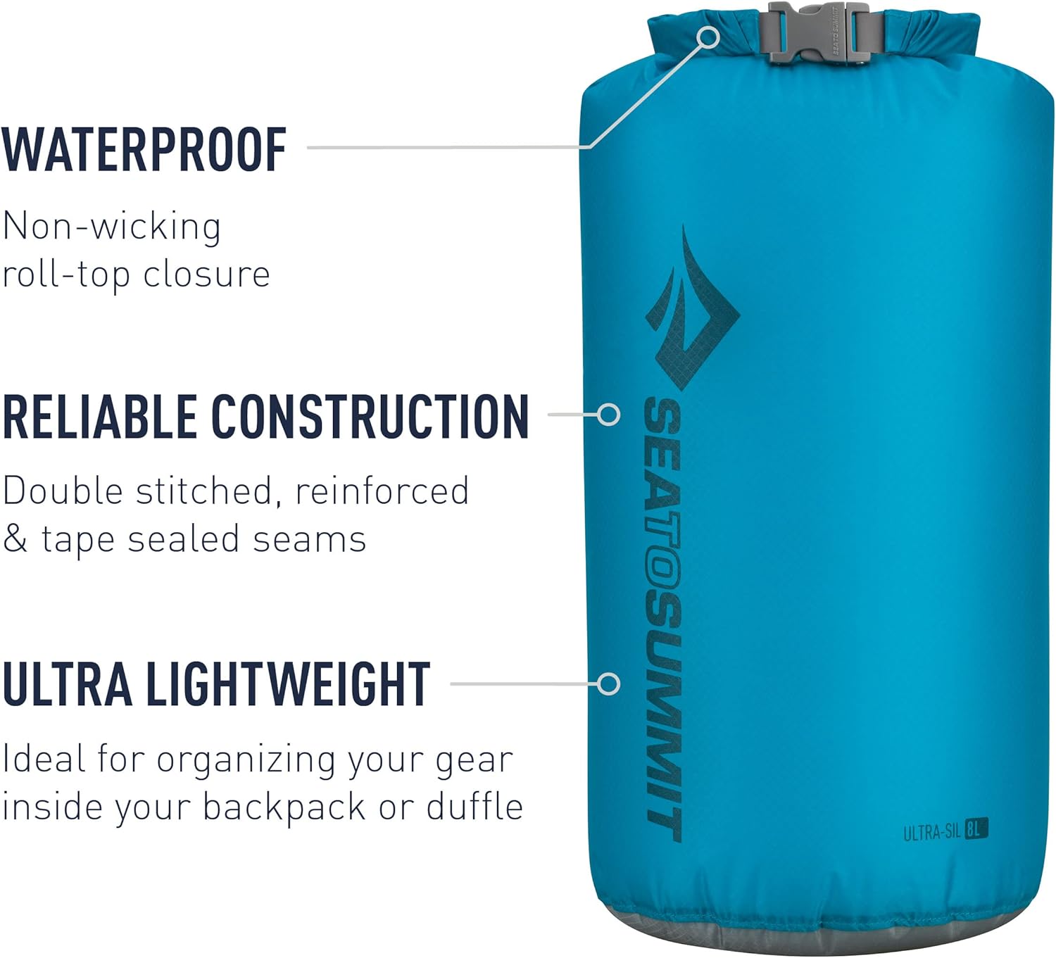 Sea to Summit Ultra-Sil Dry Sack - Ultralight Waterproof Storage Bag | 2L, 4L, 8L Sizes Available