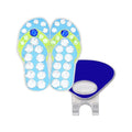 NAVIKA Blue Flip Flops/Sandals Golf Ball Marker with Austrian Crystals | Magnetic Hat Clip Included | Island/Beach Themed Golfing Accessory | Bling Gift for Women Golfers