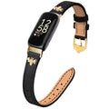 Slim Leather Bands Compatible with Fitbit Inspire 3 Bands, Charms, Feminine Design for Fitbit Inspire 2/1