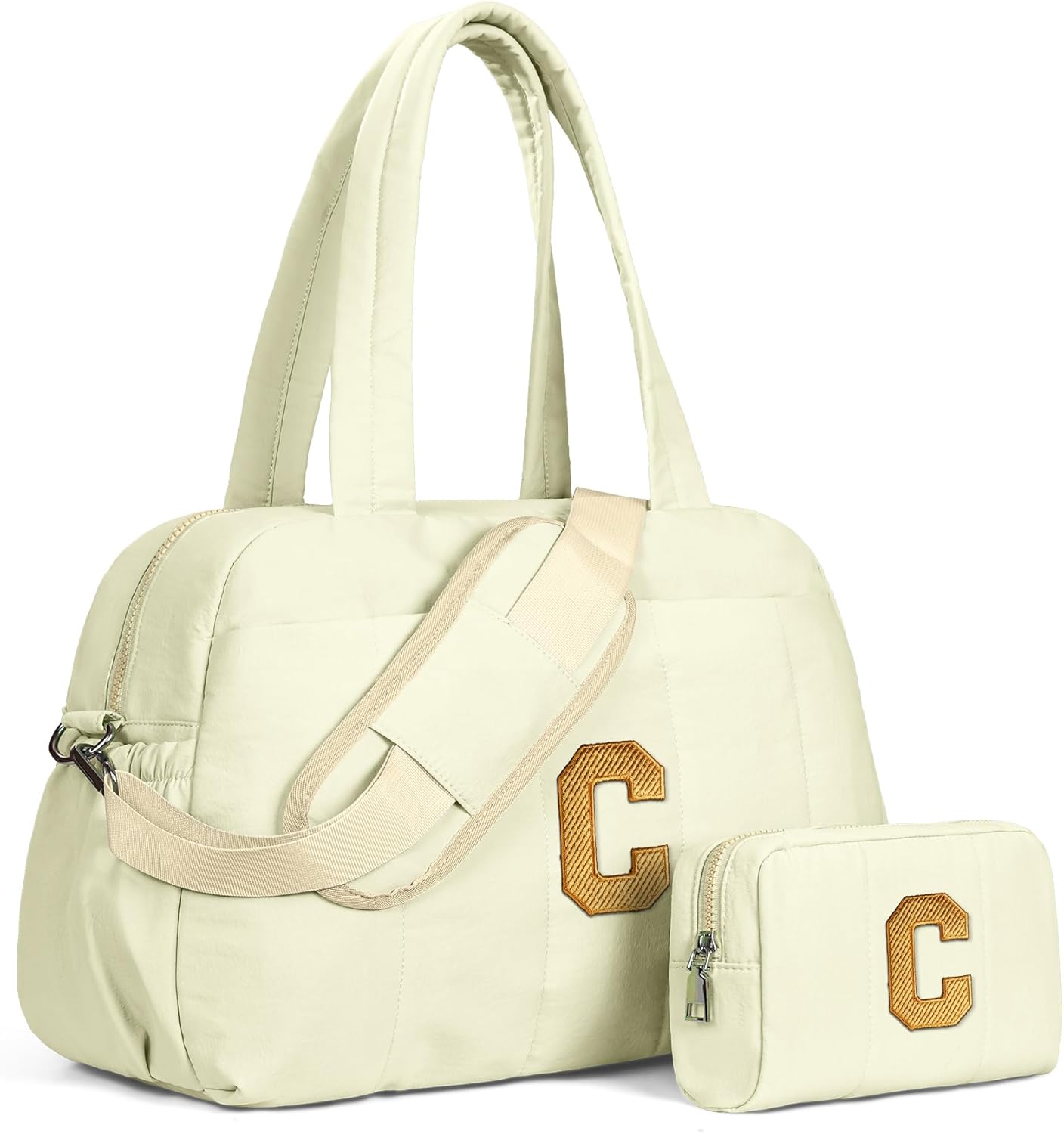 Skiennix Kids Weekender Bag - Personalized Initial Overnight Bag with Wet Pocket | Lightweight Travel Tote for 10-Year-Old Girls