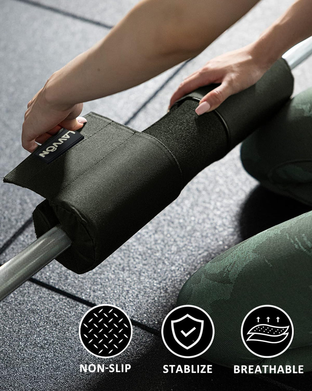 Skiennix Barbell Squat Pad - Thick Foam Anti-Slip Cushion for Squats & Lunges | Standard Weight Bar Pad