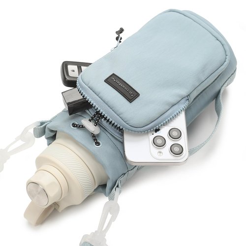 SEPWIK Water Bottle Carrier Bag with Phone Pocket 40oz Water Bottle Holder Pouch with Adjustable Strap for Walking Hiking Camping Gym Scandihome Series