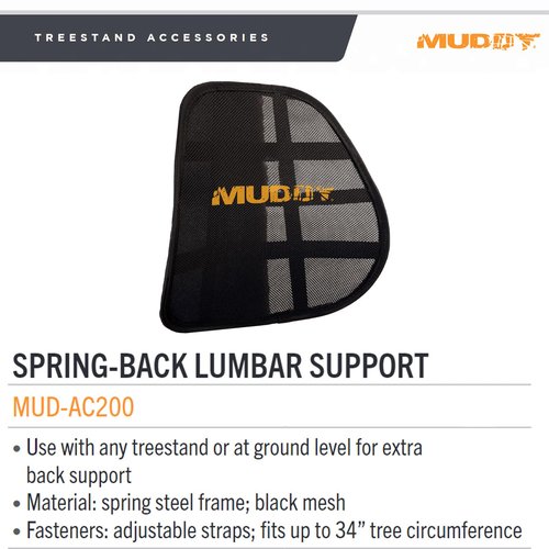 Big Game Treestands Muddy Spring Back Lumbar Support Black