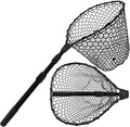Telescoping Rubber Fishing Net - 64"/46" Long Silicone Landing Net for Kayak & Saltwater Fishing