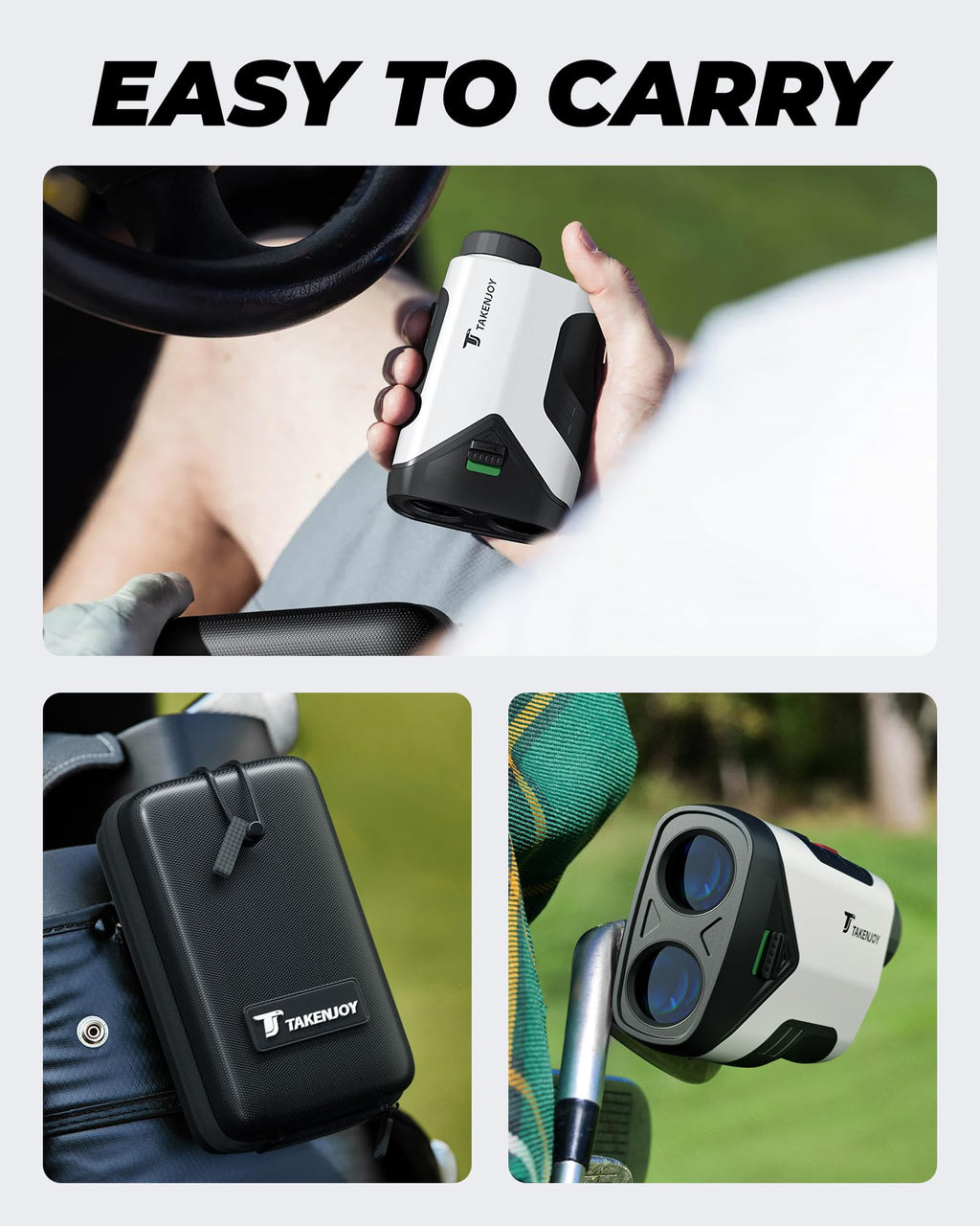 TAKENJOY Golf Rangefinder with Slope, 7X Magnification Golf Range Finder, 1200 Yards Range Finder Golf, Magnetic Laser Rangefinder with IP54 Waterproof, Rechargeable and Flag Pole Locking Vibration