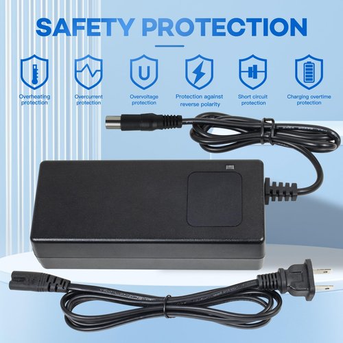 YZPOWER 42V 2A Lithium Battery Charger for 36v 10s Li-ion Battery Pack,36v Smart Power Suppluy Fast Charging with Display Built-in Fan