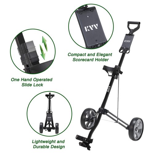 KVV 2-Wheel Aluminum Frame Golf Push Cart…