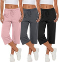 Neer Women's Capri Pants - Wide Leg Casual Sweatpants with Pockets | 3 Pack, Loose Fit Yoga Capris